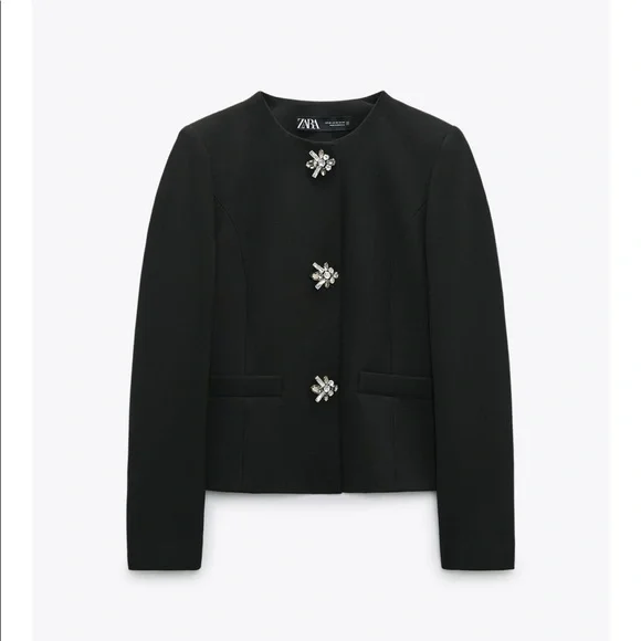 Zara jewel button blazer 2025